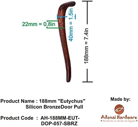 Adonai Hardware 188mm Eutychus Decorative Brass Door Pull (188 mm) (Supplied as 2 Pieces per Pack)