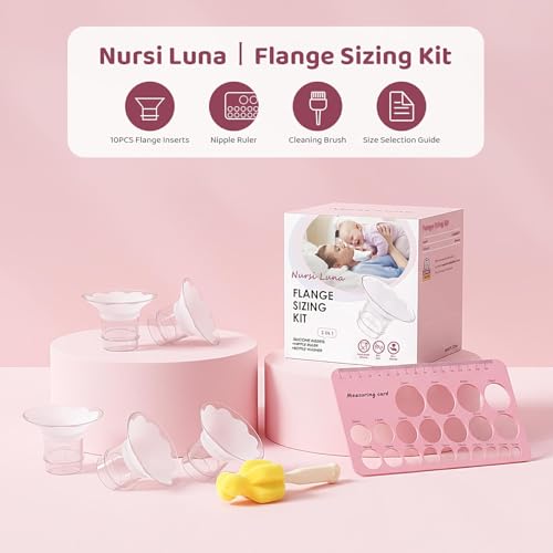 flange sizing kit 3 in 1 with 10pcs flange inserts 1315171921mm silicone flanges insert kit for 24mm flangeshield of most electric breast pumps pumping essentials kit for moms