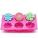 YGEOMER 2 PCS 6 Cavity Assorted Silicone Flower Soap Mold DIY Soap Mold Handmade Chocolate Biscuit Cake Muffine Silicone Mold