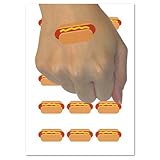 Yummy Hot Dog Temporary Tattoo Water Resistant Fake Body Art Set Collection - 54 1' Tattoos (1 Sheet)