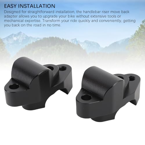Extensor elevador de manillar ajustable negro CHICIRIS para moto de aluminio 2 piezas 3