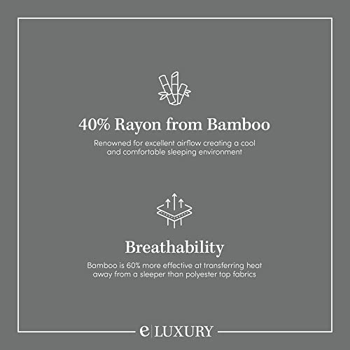 Eluxurysupply Double Thick Rayon Bamboo Mattress Topper With Fitted Skirt - Extra Plush Cooling Bamboo Mattress Pad - Hypoallergenic Down Alternative Fill - Queen #TOP5