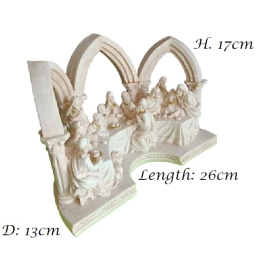 Image of DDSS Jesus and 12 Apostoles Poly Marble Last Supper Family Statue (DD-361)