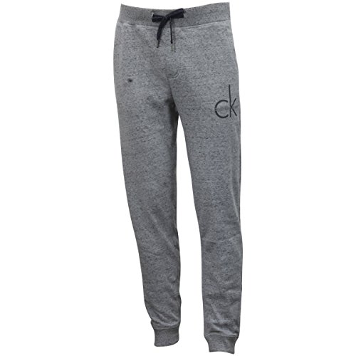 Calvin Klein Men's CK Logo Grey Marble Heather Drawstring Lounge Sweatpants