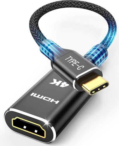 Highwings USB C - HDMI 変換アダプタ 4K@60Hz Type-C 変換アダプタ タイプC 変換コネクター [Thunderbolt 3 / 4] スマホ 変換ケーブル USB C端子からHDMIメス iPhone 16/15 Pro、Macbook Air/Pro、iMac、XPS 対応 (黒)
