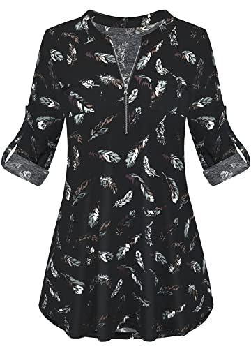 Odosalii - Camicia da donna a quadri, con scollo a...
