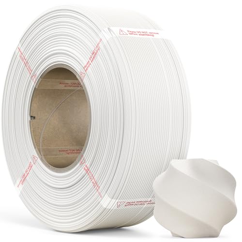 MarsWork Matte PLA Refill Filament 1kg (2.2lbs) for Reusable Spools, 1.75mm Spool-Less 3D Printing Filament, Compatible with Bambu Lab 3D Printers – White