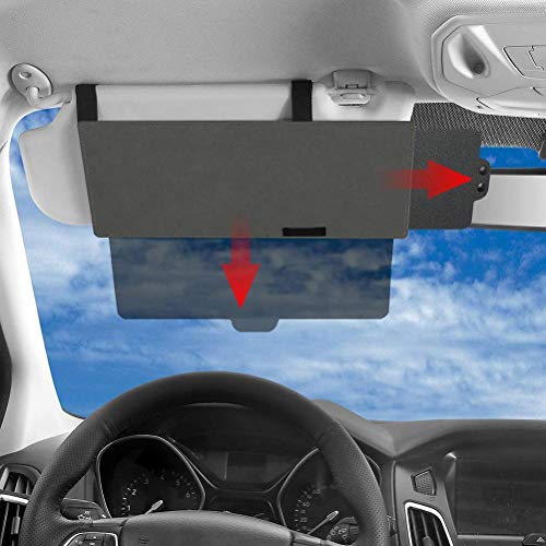 Sun Visor Extender for Car, Upgraded 2-in-1 Polarized Car Visor Extender Sun Blocker, Retractable Anti Glare Car Sunshade, Universal Polarized and Visor Extension from Sun Glare