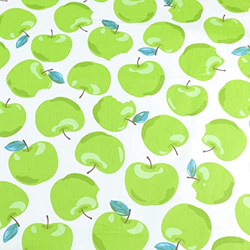 moonfarm 選べる11種 北欧 風 柄 生地 綿 ポリ 手芸 用 約1m×幅1.6m裁断済み (青リンゴ)