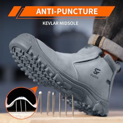 Image of Welding Boots for Men Slip On Work Boots for Men Fireproof Steel Toe Boots Men's Steel Toe Shoes Indestructible Safety Toe Shoes Construction Boots for Welder Men's Work Shoes.