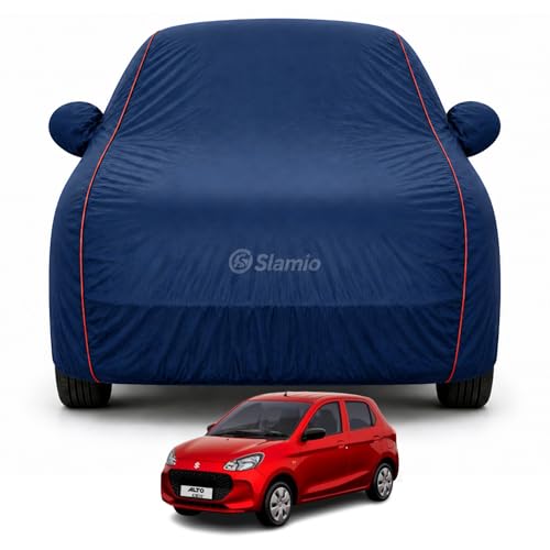 Image of Car Cover for Maruti Suzuki Alto 800 | 100% Waterproof Heavy-Duty 3-Layer Car Body Cover | All-Weather Rain, UV, Sun & Dust Protection | Custom Fit | Mirror & Antenna Pockets | Navy Blue