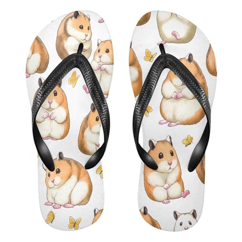 CEBUGI Unisex Flip Flop -Flat Sandal -NonSlip Couple Slippers -Natural Rubber Foam Soles Ultimate Comfort and Durability for Indoor Outdoor|Cute Hamsters