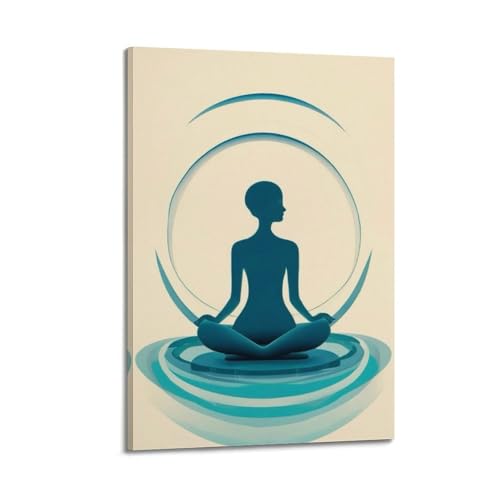 Toile de yoga avec cadre pour rompre le stress et décorer un bureau