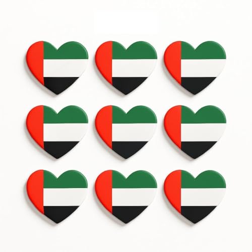 Fitto 5 Sheets Heart Shaped UAE Stickers for Crafts, Decor & DIY
