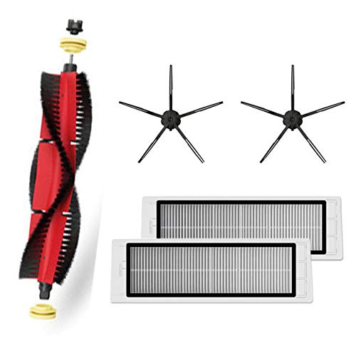 FWRCCMJ Cepillo Principal Lavable Filtro HEPA Cubierta de Cepillo Lateral/Apto for Xiaomi Roborock S6 S5 MAX S60 S65 S5 S50 S55 E25 E35 repuestos de vacío(As The Picture)