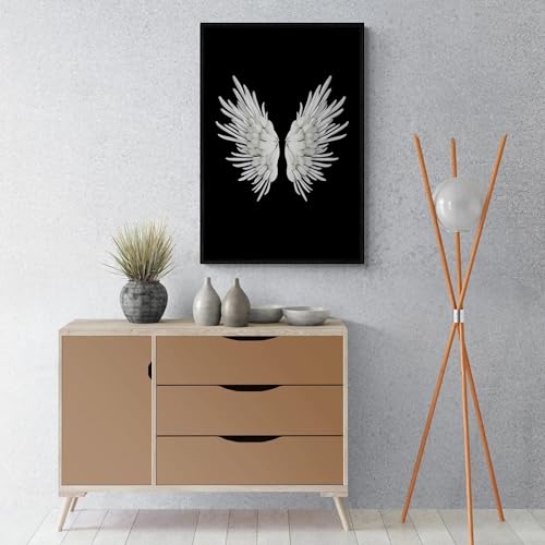 Ailes de papillon noires et blanches en impression sur toile grand format - 4