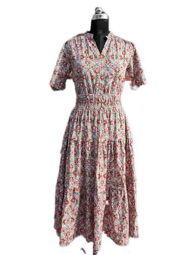 Hand Block Printed dress| Summer Dress| Cotton Dress| Floral print| Handmade| Made in India Block Print Dress, Printed Dress