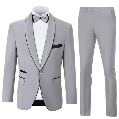 Mens 2 Piece Tuxedo Slim Fit Wedding Suit One Button Suits Party Prom Groom Suits Business Dinner Suits