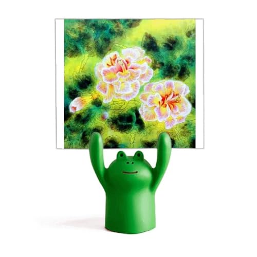 Peinture memo holder grenouille et pince photo de bureau