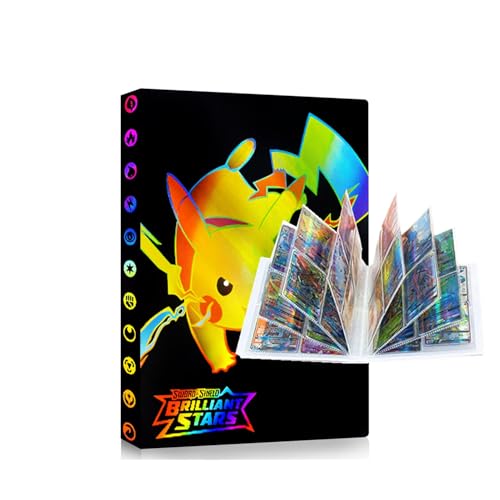 Álbum para Cartas 4 Bolsillos, Álbum para Cartas Coleccionables, Transparente e Impermeable para Tarjetas de Tamaño Estándar, 30 Páginas Pueden Contener 240 Tarjetas (IU1)