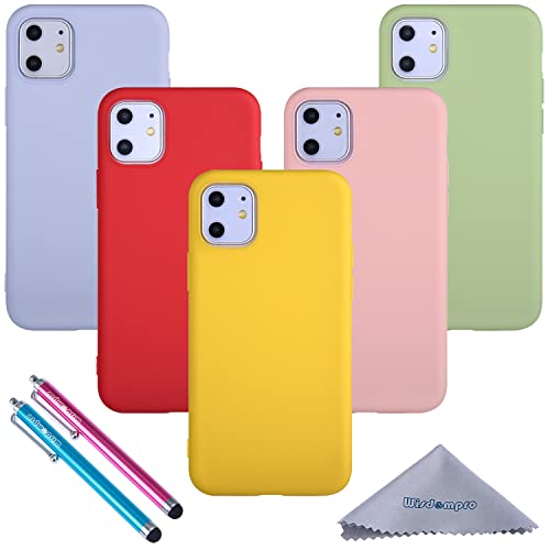 Wisdompro Case for iPhone 11, Bundle of 5 Pack Extra Thin Slim Soft TPU Gel Protective Case Cover...