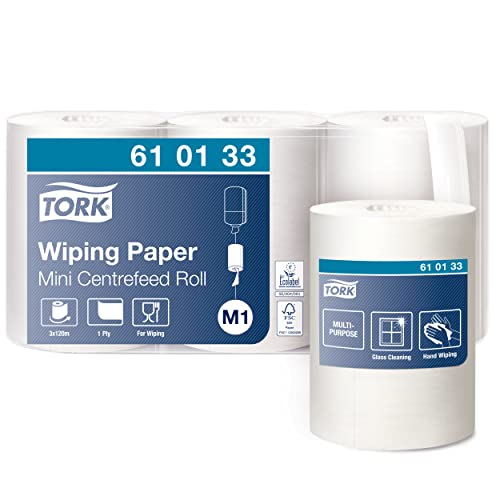 Tork 610133 Papel de secado Advanced/Paños de papel compatibles con el sistema M1 / 3 x bobinas / 1 capa - Blanco
