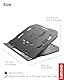 Lenovo 2 in 1 Laptop Ständer Ergonomisch 10 einstellbare Neigungswinkel Belüftet Rutschfest Tragbar GXF0X02619 Schwarz