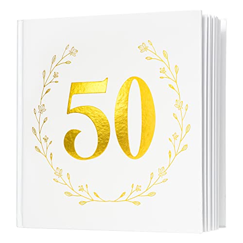 50th Birthday Gold Photo Album Guest Book