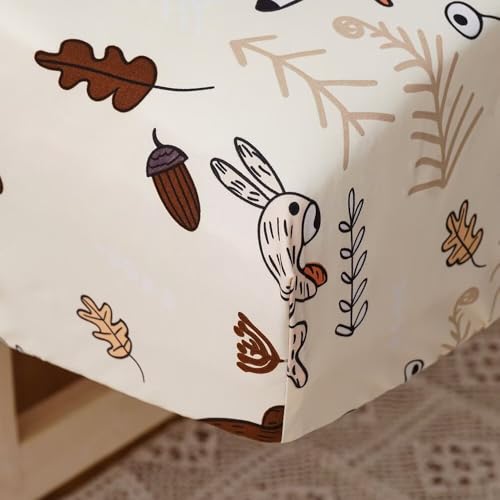 Image of CLOTHKNOW 4Pieces Yellow Animal Toddler Bedding Sets for Boys Girls Kids | 4Pcs Bedding Sets, Cartoon Fox Bear Pattern, Soft Crib Bed Sets
