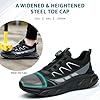 RASEARY Safety Trainers Men Womens Lightweight Steel Toe Cap Non Slip Work Safety Shoes Puncture Proof Work Trainers Breathable Industrial Work Shoes with Swivel Buckle Shoelaces, Black UK 6 #2