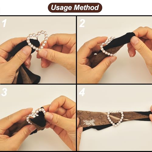 Image of 7PCS Premium Scarf Ring Clip, Cute T-Shirt Clips for Women Clothing, 4 Different Sized Shirt Ties Clips Waist Cinch Clip Buckle for Women Clothing Accessories, Gold /Silver /Black