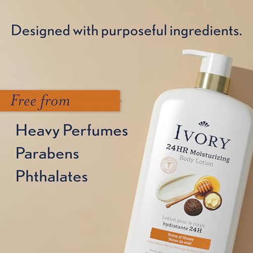 Image of Ivory Hand & Body Lotion, 24hr Moisturizing, Repairs Extra Dry Skin, All Day Hydration, Lightweight Formula, Absorbs Instantly, Perfect for Daily Use, Shea Butter Blend, Honey Scent, 27 fl oz