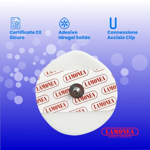 LAMONEA SF103-50 Einweg-Elektroden 50 x 48 mm - Ovale Elektrode, Anschluss aus Stahl, fester Hydrogel-Aufkleber, mit Sensor in Ag/AgCI