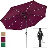 Best Choice Products 10ft Solar LED Patio Umbrella w/USB Charger, Portable Power Bank, Tilt Adjustment