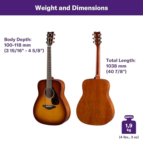 Image of YAMAHA FG800 Sand Burst 6-String Dreadnought Acoustic Guitar, Solid Spruce Top, Scalloped Bracing, Nato /Okoume Back & Sides, Right-Handed Guitar for Practice & Performance