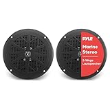 Pyle Marine Einbaulautsprecher für Boot & Außenbereich – 2-Wege Outdoor Lautsprecher, Wasserdicht & UV-Beständig, 120 W, Ø 16,6 cm, Schwarz
