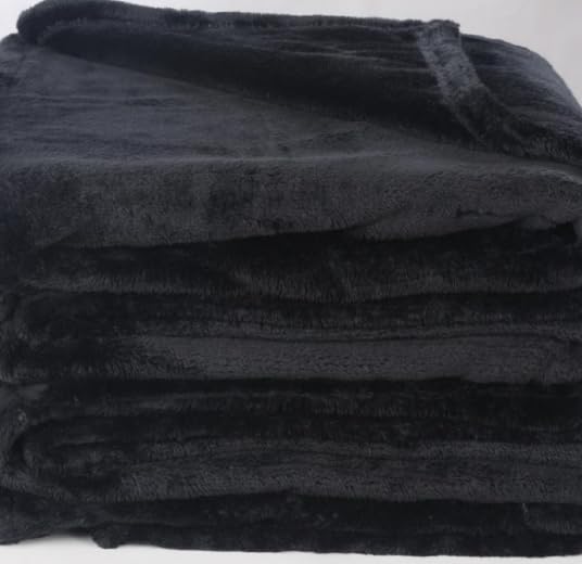 Eydna Electric Heated Blanket, Full Size 72x84 Long Hair Double Heated Blanket with Blue Button Controller, Black & 6 Heat Levels