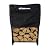 Woodhaven Tall Fireside Firewood Rack - Made In The USA - Indoor Hearth Log Storage - Optional Seasoning Cover - Perfect For BBQ - Fire Pits And Fireplace Storage - Portable Rack (Cover)