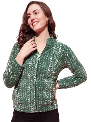 Image of Modeve Women Printed Full Sleeve Jacket for Winter