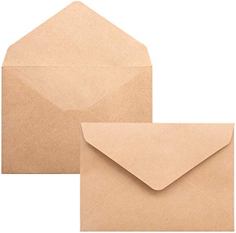 100PCS C6 Kraft Paper Envelope Triangle Seal Retro Simple Style for Business Wedding Party Holiday