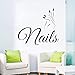 QIANGTOU Vinyl Wandtattoo Kunst Aufkleber Nagelstudio für Wand Fensterglas Nägel Nagellack Maniküre Pediküre Schönheitssalon Aufkleber 85x75cm