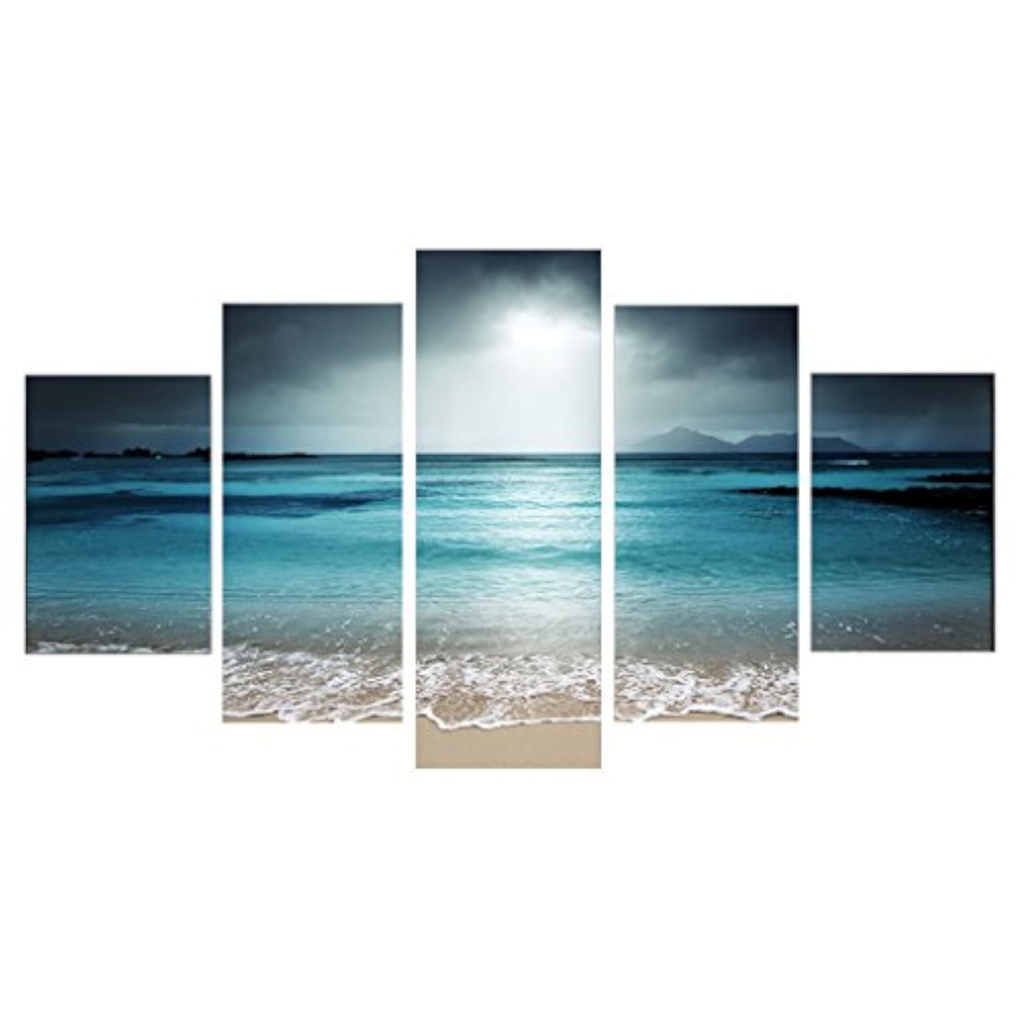 5 Pieces Beach Sunset Canvas Wall Art Set, Decorative