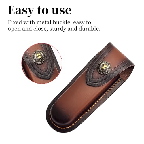 Messerscheide,Gürtelschnalle Messerscheide,Lederscheide für Gürtel,EDC Messer Holster,Messer Etui,Messerhülle,Messer Gürteltasche,Tasche Messerscheide für Die Jagd, überleben, Camping,Survival Messer