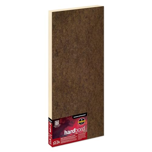Image of Ampersand Art Supply Hardboard Wood Painting Panel: Museum Series Hardbord, 12 inch x 24 inch, 3 /4 Inch Cradled Profile
