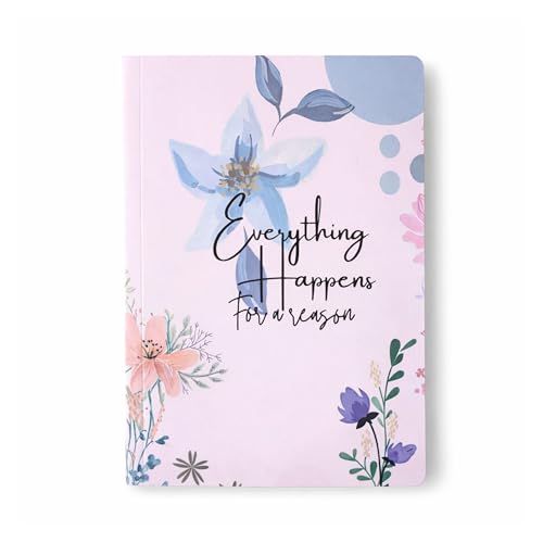 Image of Motivational Floral A5 Notebook Diary for Women & Students | Softbound Laminated Cover | Monthly Planner + Daily Planner | 21 x 15 cm Ruled Journal | Inspirational Quote Cover