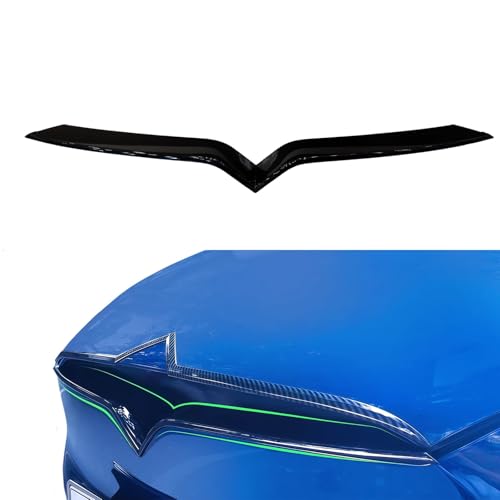 Image of ABS Piano Black Front Grille Trim for Tesla Model X 2016-2020 | Front Grille Insert Molding Trim1PCS, Shields Front Grille Surface From Scratches, Dustproof & Easy To Clean