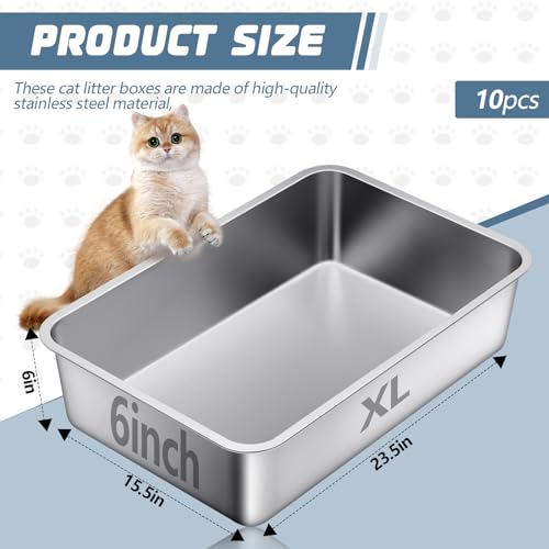 Arenero para gato de acero inoxidable Tioncy XL 10 unidades miniatura 2