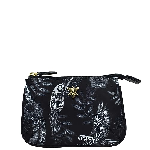 Image of Anuschka Zip Travel Pouch - Wanderlust Collection - Nylon Fabric with Genuine Leather Trim and Artwork Print