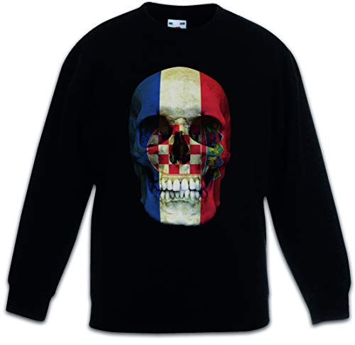 Pull Croatia Skull Flag enfant, une superbe idée cadeau pour garçon et fille noir