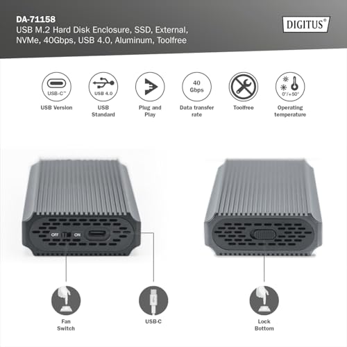 Boîtier SSD M.2 NVMe aluminium Digitus USB 4.0 haute performance - 2